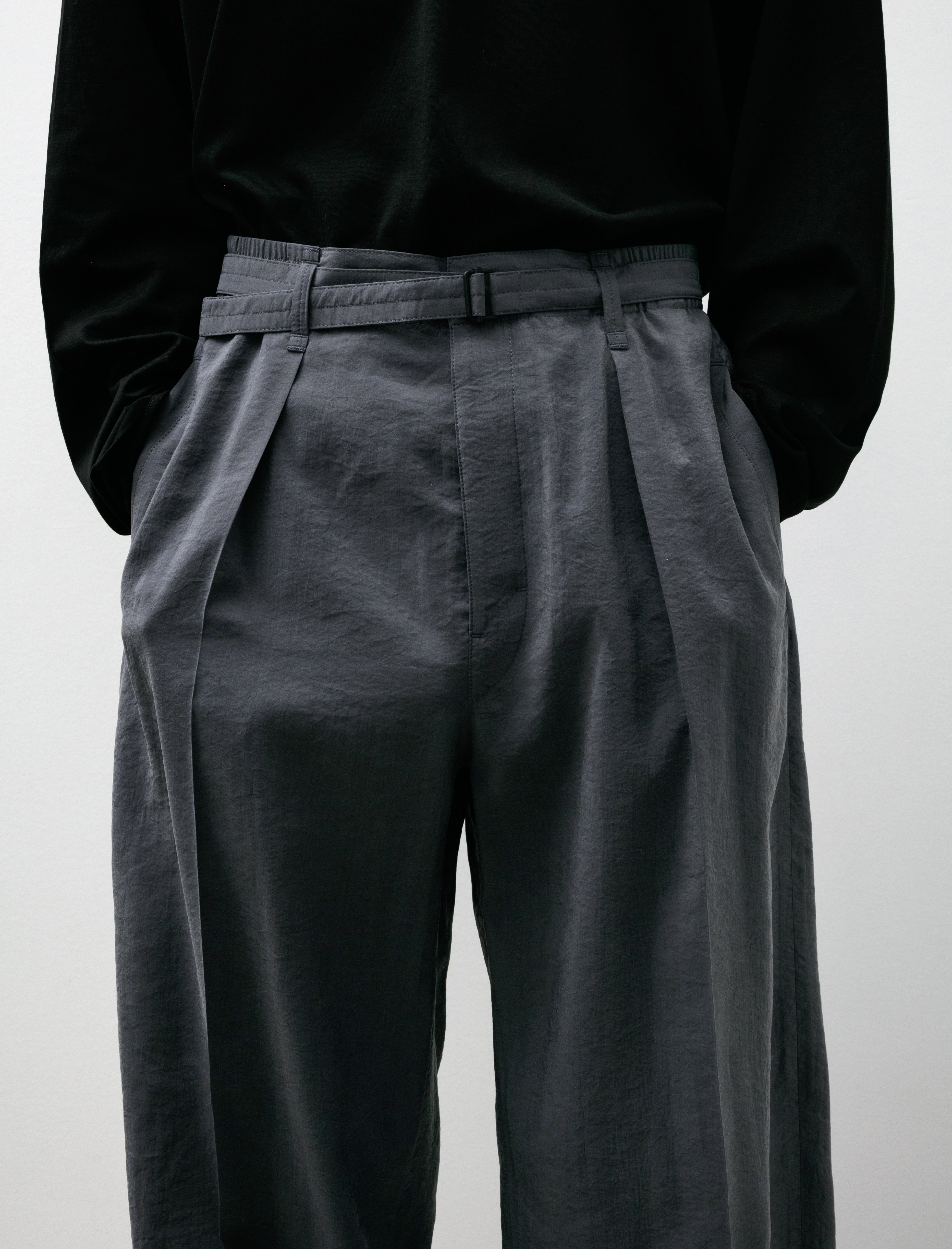 Lemaire Belted Relaxed Pants Asphalt – Neighbour
