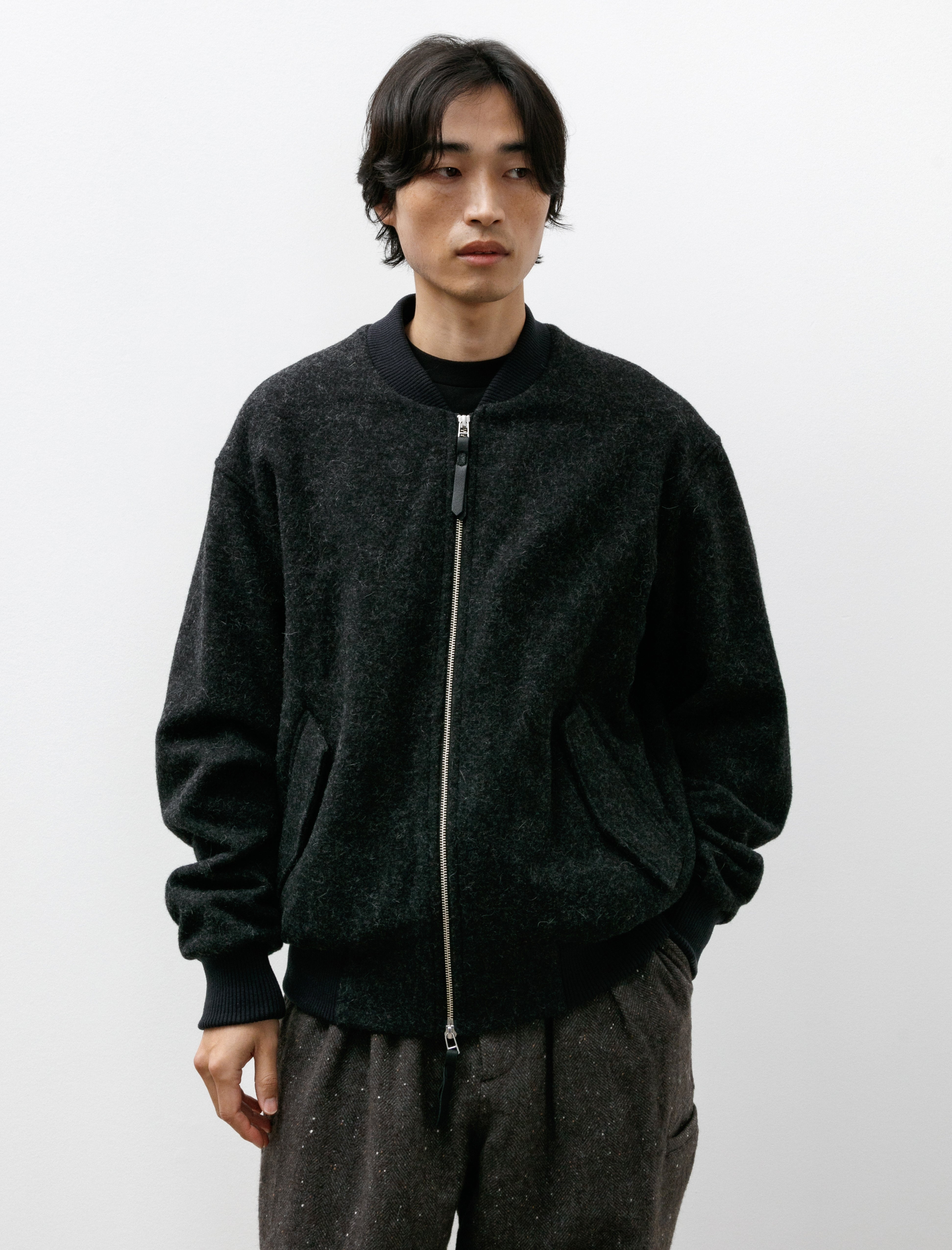 Polyploid Flight Jacket B Wool Alpaca Charcoal – Neighbour