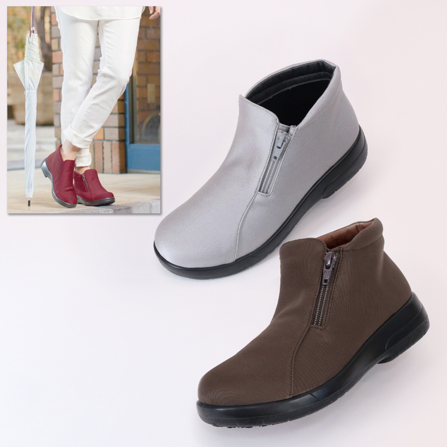 トップドライ サイドファスナー付 ハイカットレインシューズ- ショップ