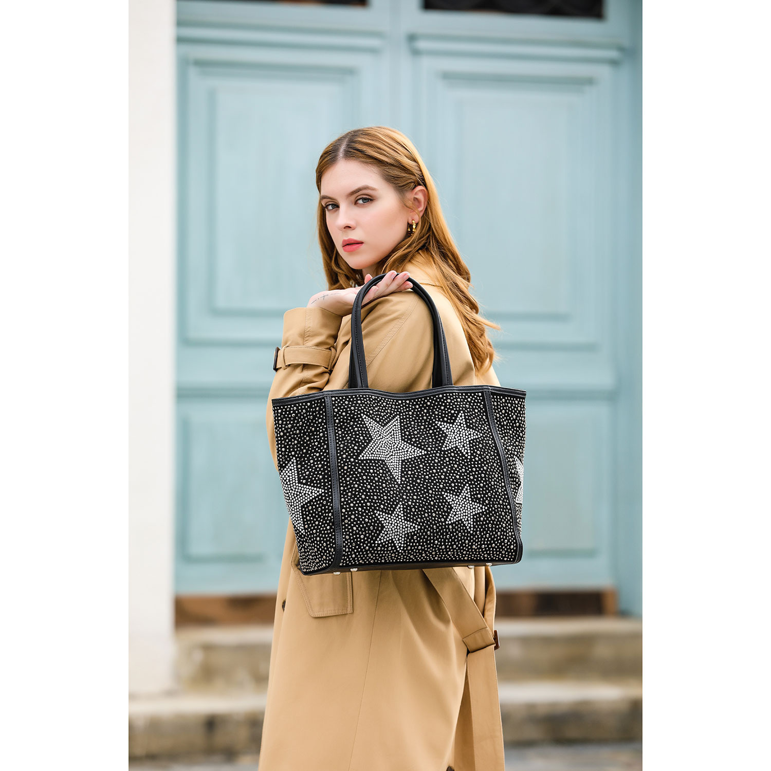 グッシオイタリー 星柄ラインストーン トートバッグ- ショップチャンネル