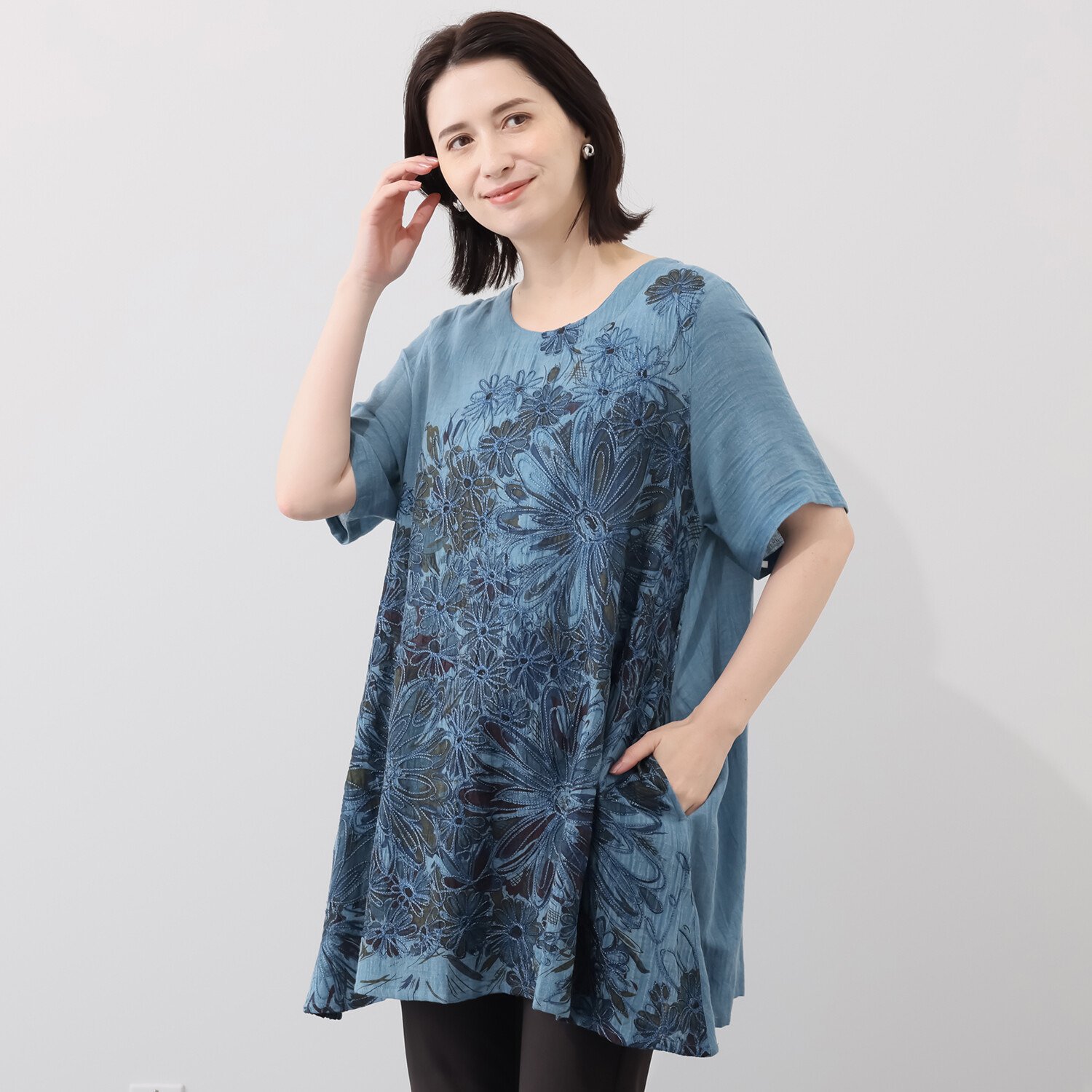 ダジュール 刺しゅう＆プリント チュニック- ショップチャンネル