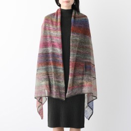イイネス モヘヤ混 グラデーションデザイン ニットストールへの