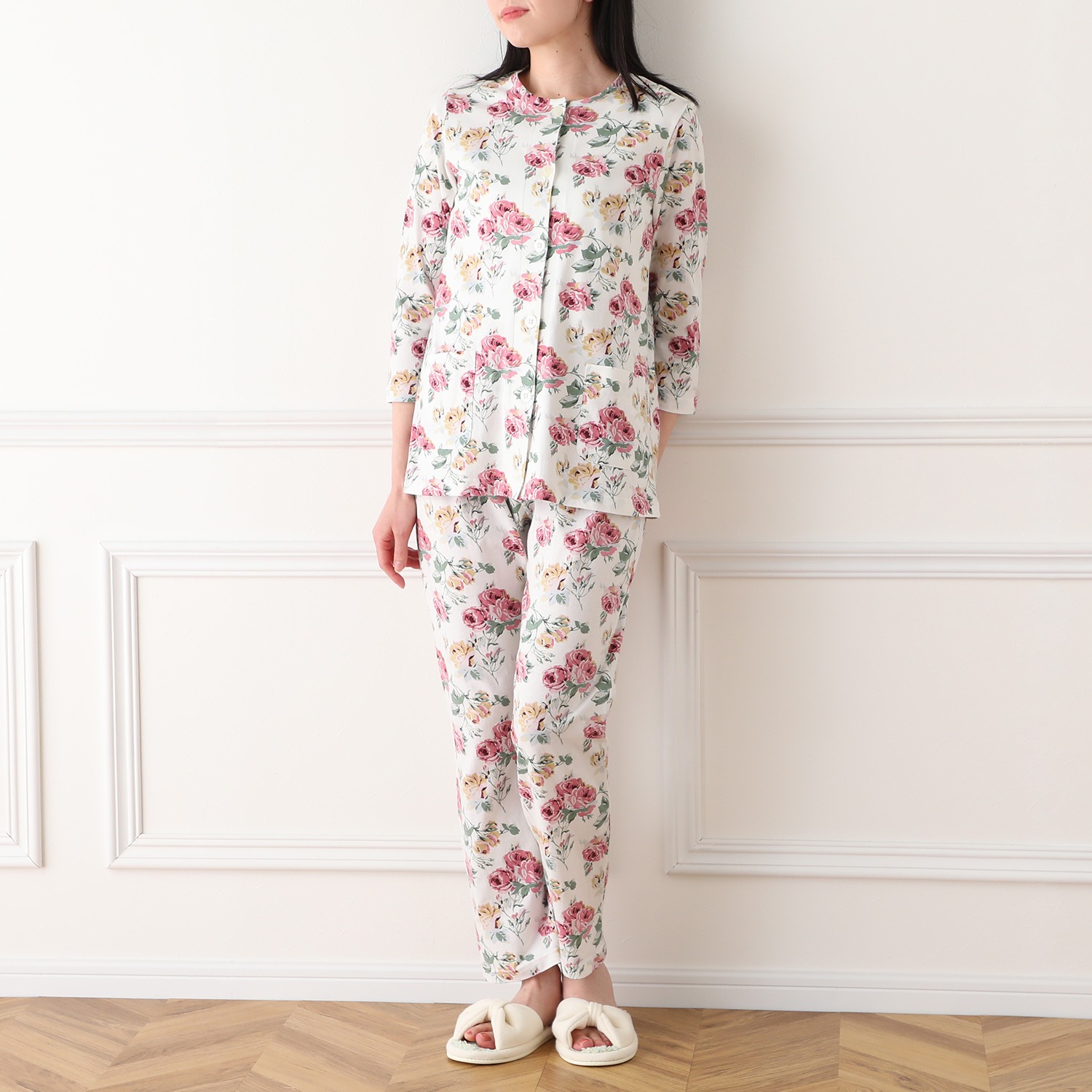 ローラアシュレイ 八分袖コットン100％ パジャマ- ショップチャンネル