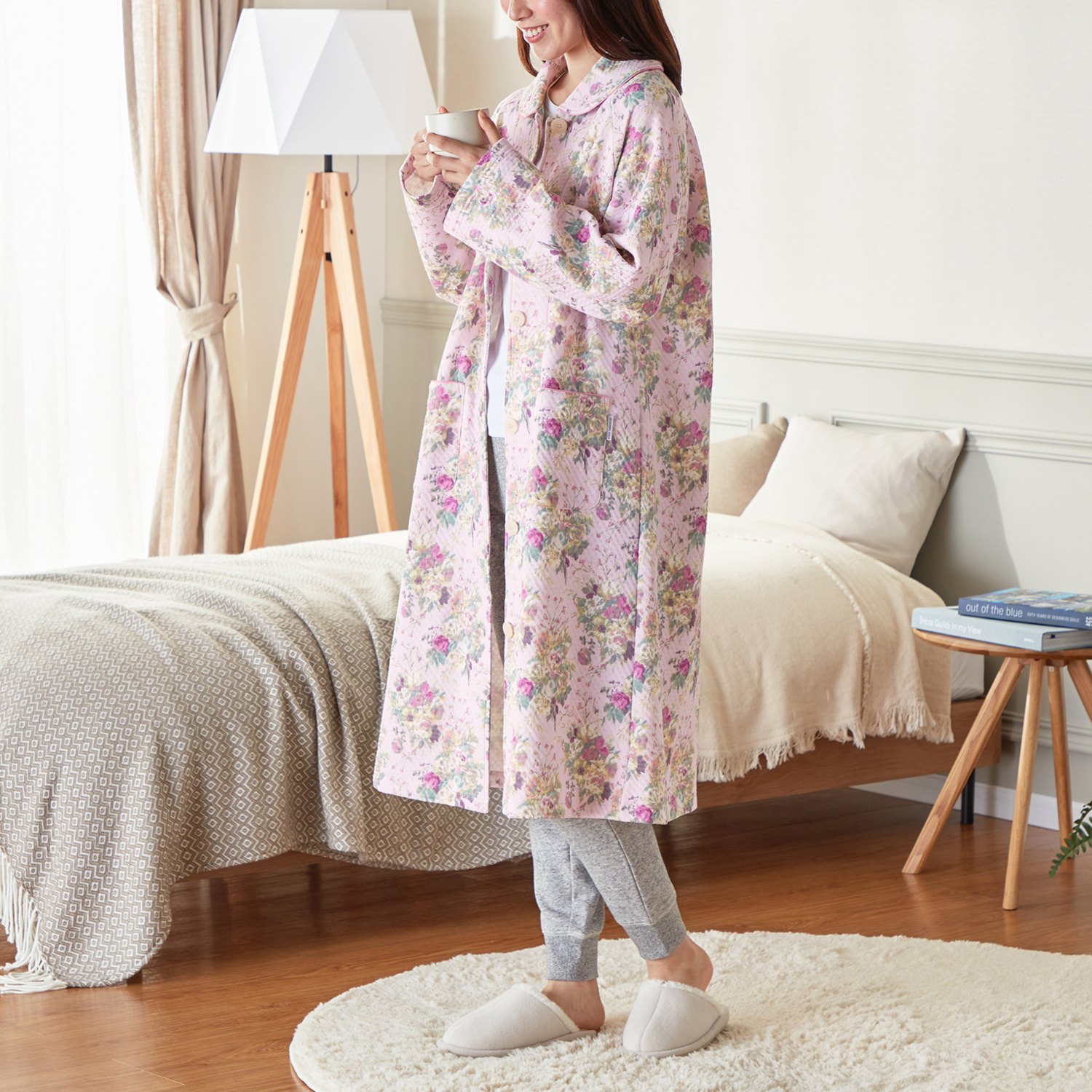 デザイナーズギルド コットン100％ 中わたニットキルト ロング