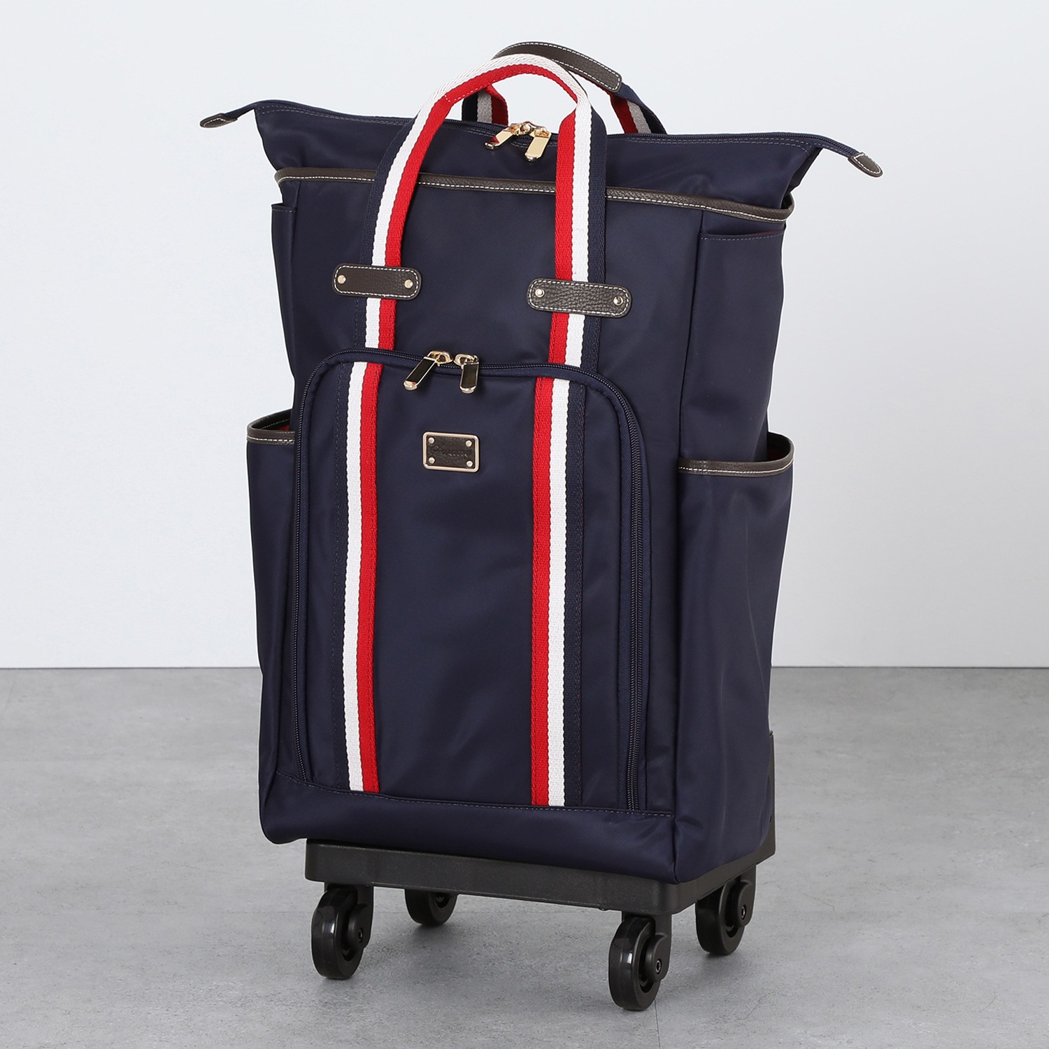 スワニー トートキャリー トリコロールアクセント 4輪ストッパー付