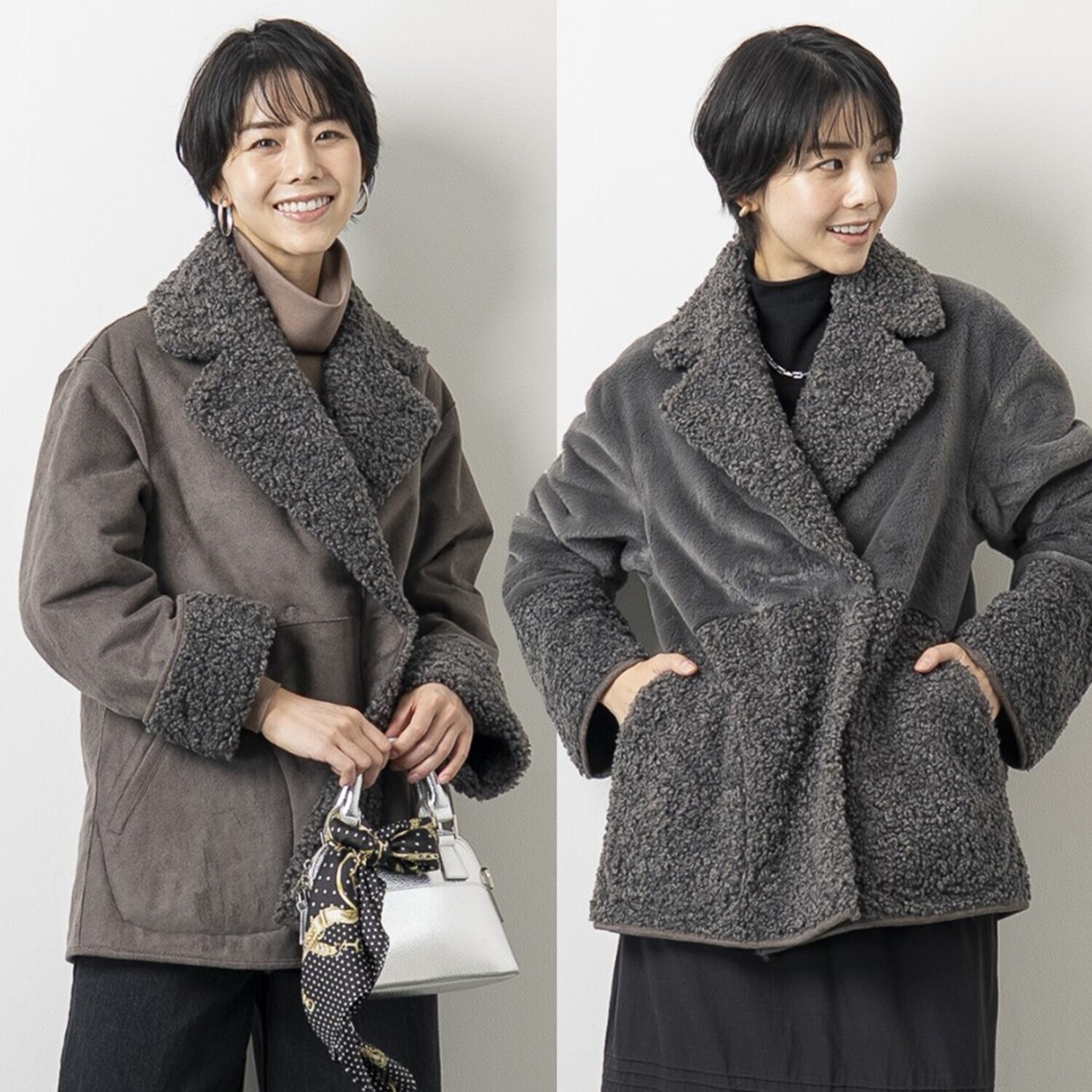 ゼラールスポーツ フェイクムートン リバーシブルで楽しめる ファー