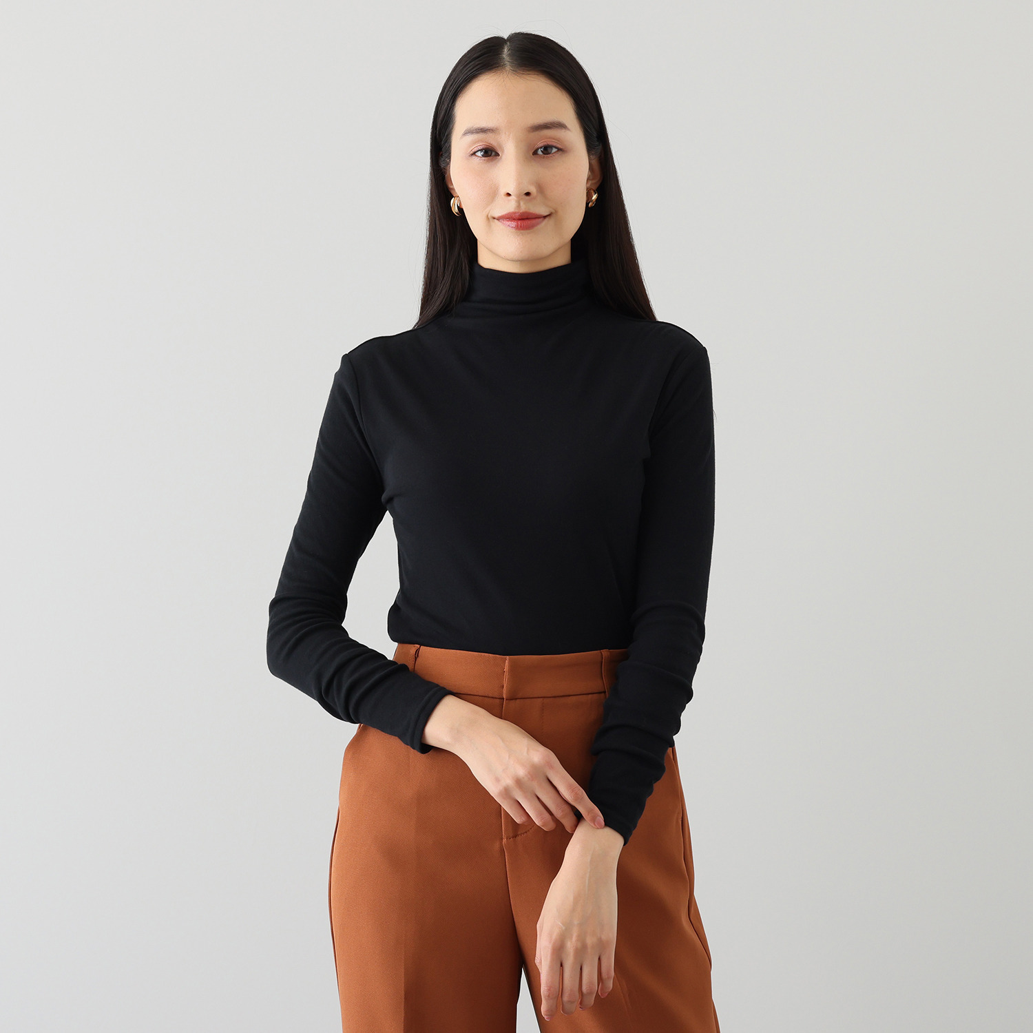 天使の綿シフォン 四六時中着たくなる！ 極上の肌触り！ ボトルネック