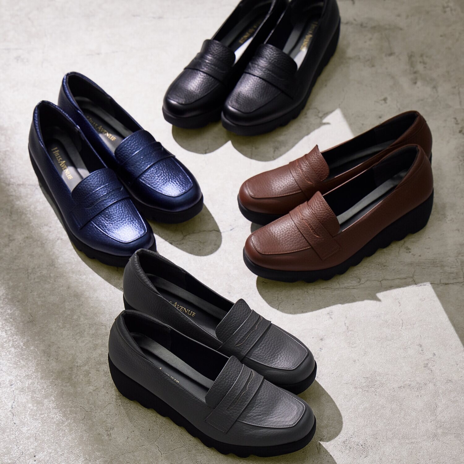 ヒルズアヴェニュー ＜日本製＞ ゴートレザーシュリンク ウェーブ