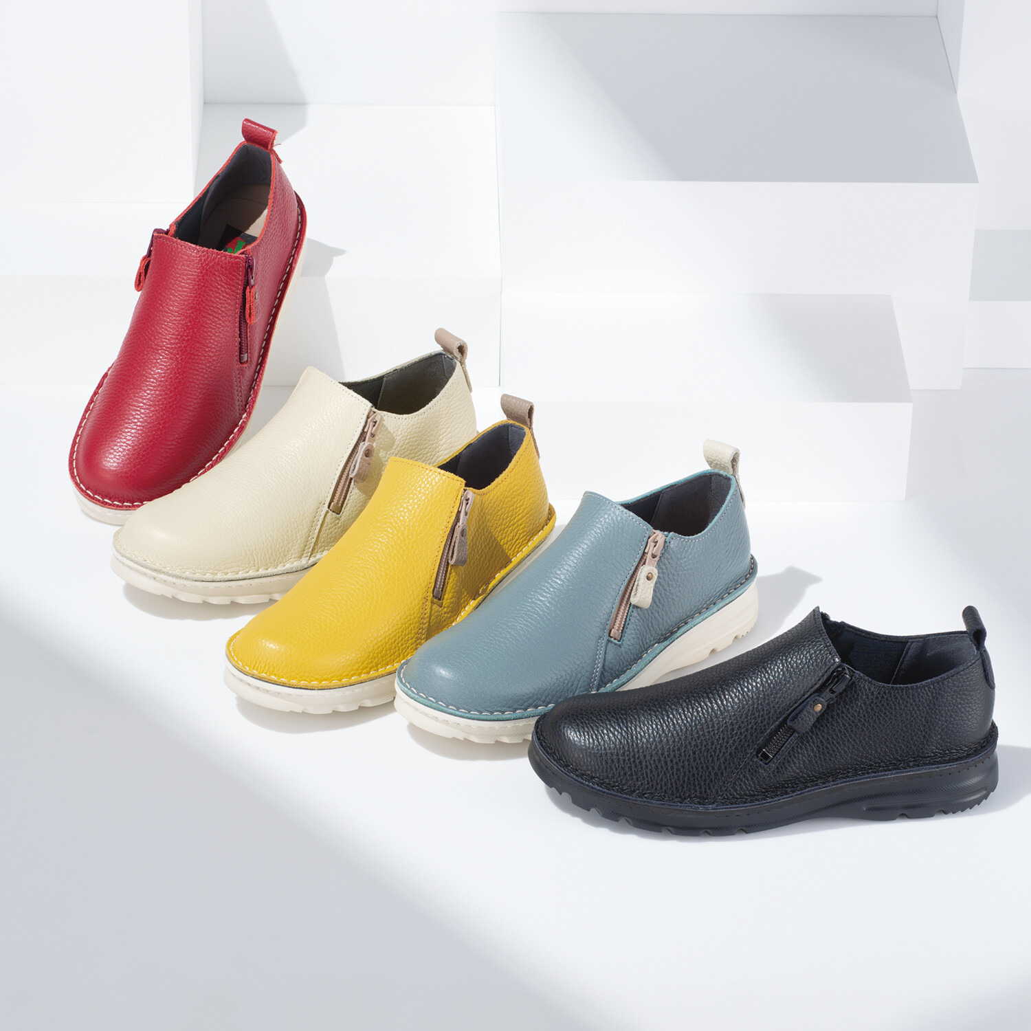 JSハートレーベル ＜日本製＞ はっ水姫路レザー ダブルファスナーで