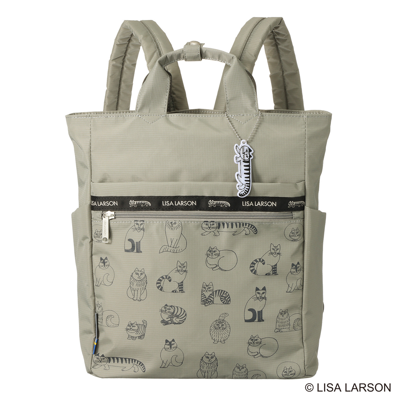 リサ・ラーソン 軽量・はっ水 スケッチねこたち 2ウェイリュック