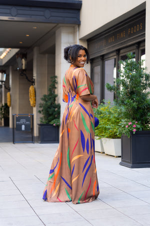 Mocha Swirl Wide Leg Jumpsuit - Daisy Pop