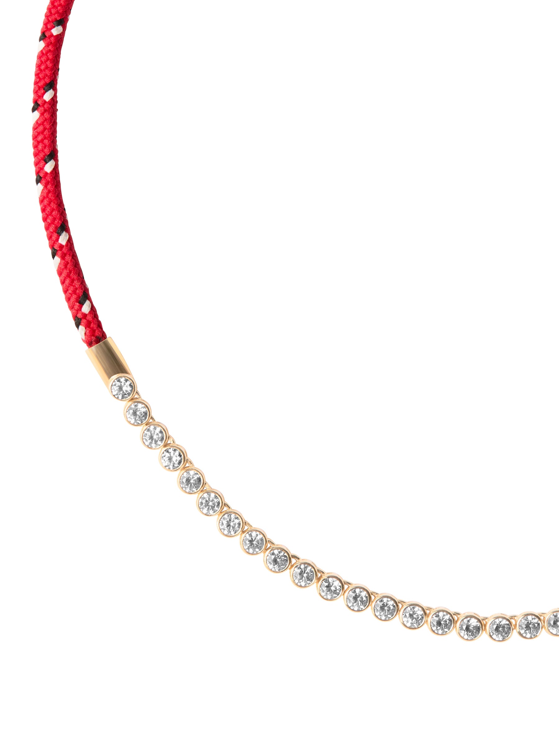 14K JAMES BEZEL ROUGE PARACORD NECKLACE IN LAB DIAMOND, 14K YELLOW