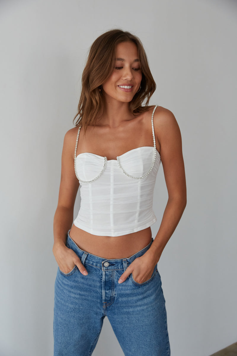 Vivianna Rhinestone Bustier Top • Shop American Threads Women's