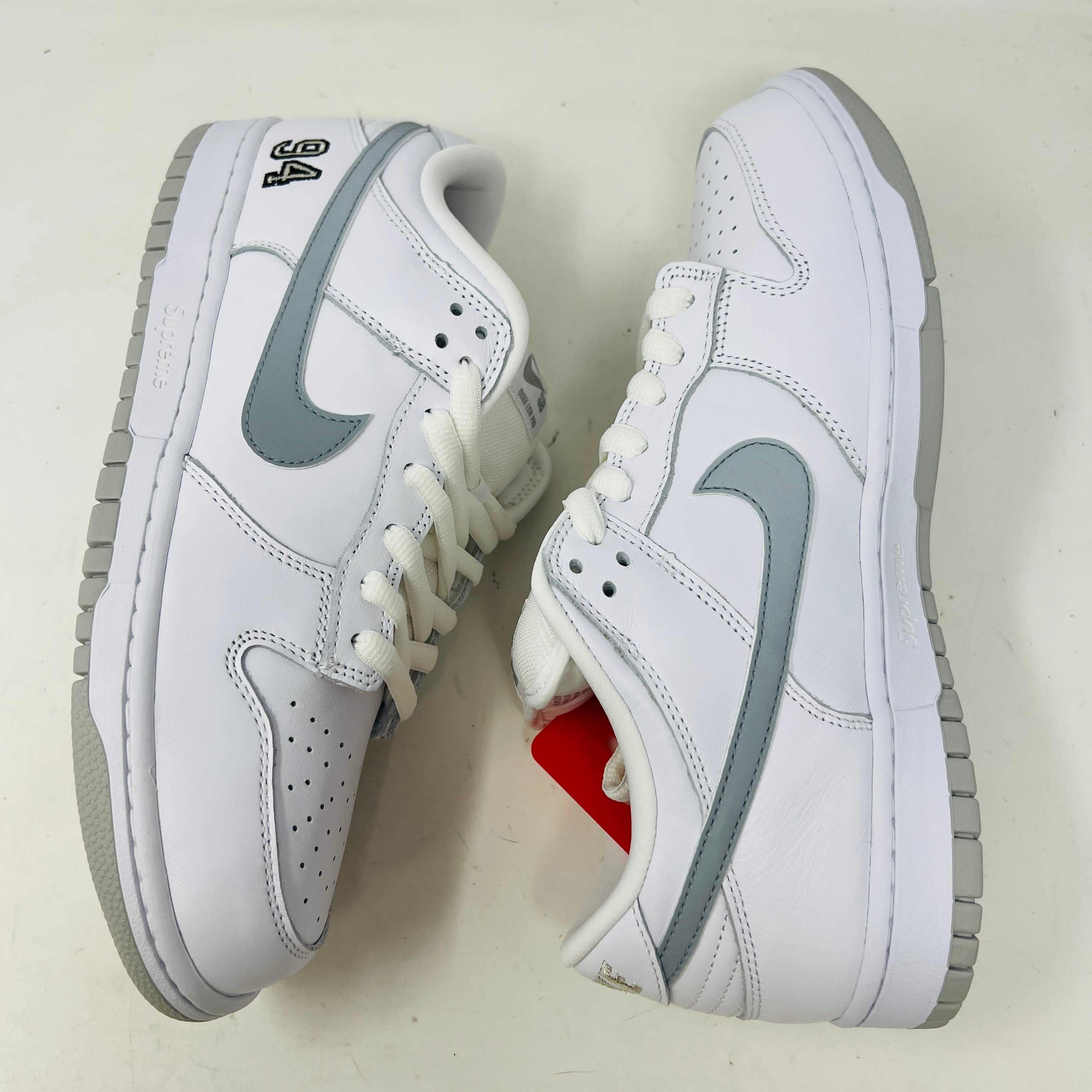 Nike SB Dunk Low Supreme 94 White Metallic Silver - Brand New 2025