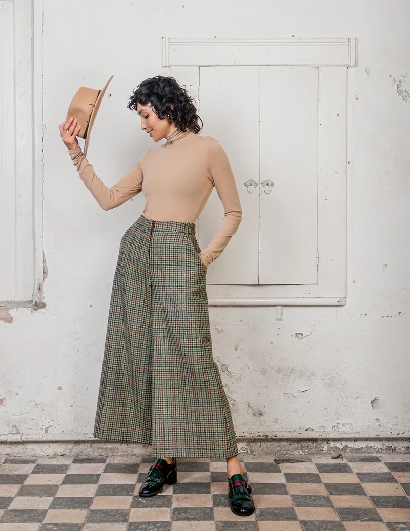 Enya Tweed Culottes, Hacking Check by Jack Murphy - Irish Jewelry