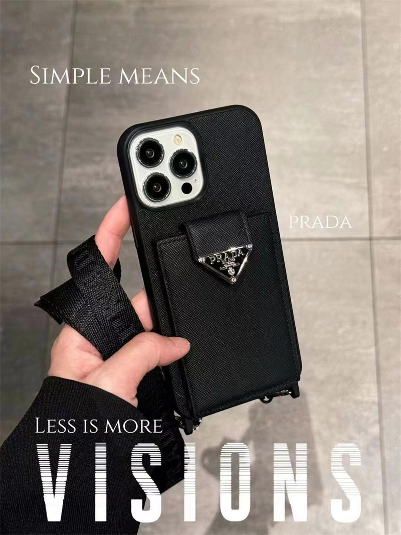 prada iphone16/16pro ケース カードケース 付き プラダ スマホ