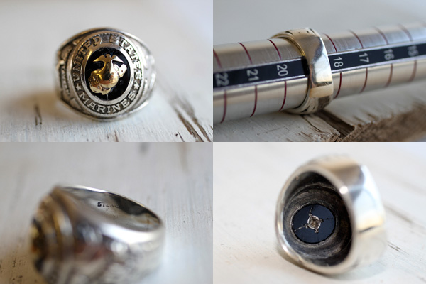 ビンテージ USMC 硫黄島 ミリタリー シルバーリング☆WW2 - Sixpacjoe