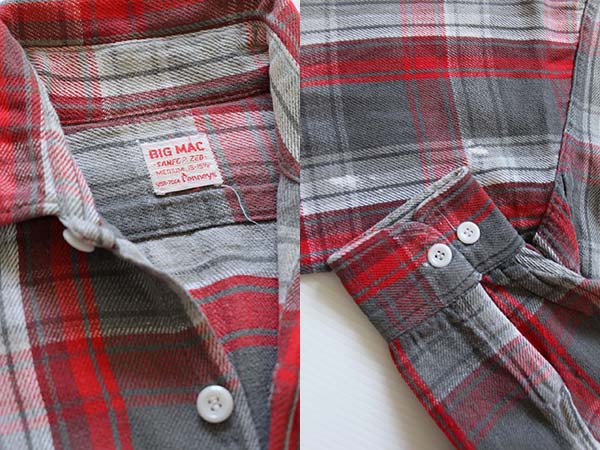 60s Penneys BIGMACビッグマック チェック コットン フランネルシャツ