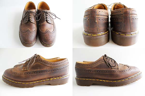 英国製 DR.MARTENSドクターマーチン ウイングチップ レザーシューズ 茶