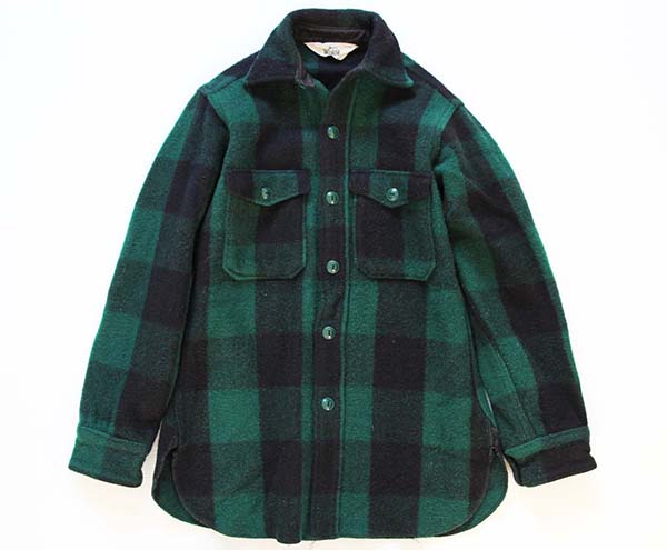 70s Woolrichウールリッチ バッファローチェック ウール シャツ