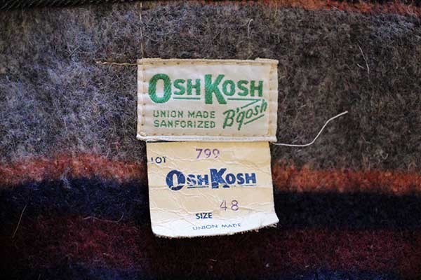 デッドストック☆50s USA製 OSHKOSH B'GOSH ブランケットライナー
