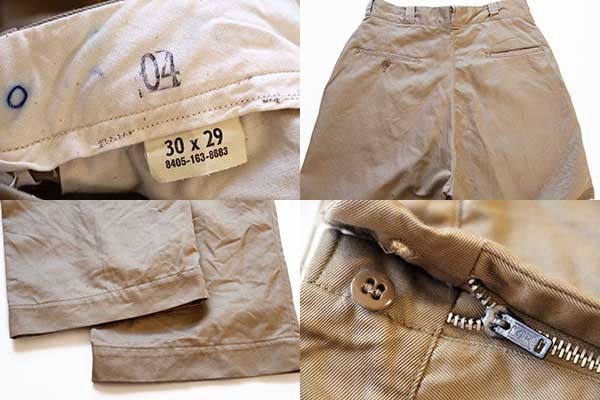 60s 米軍 U.S.ARMY コットン チノパン カーキ w30 L29 - Sixpacjoe Web