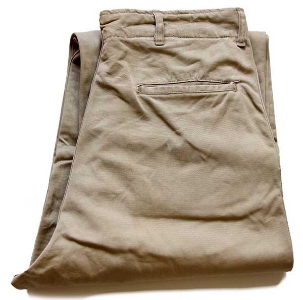 40s 米軍 U.S.ARMY M-45 ダブルステッチ コットン チノパン カーキ w32
