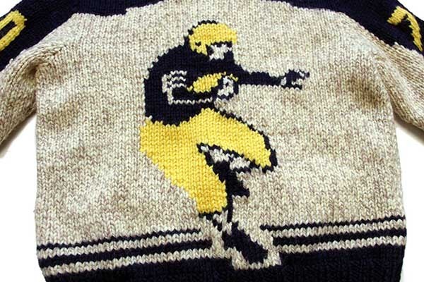 60s アメフト柄 ウール カウチンセーター - Sixpacjoe Web Shop