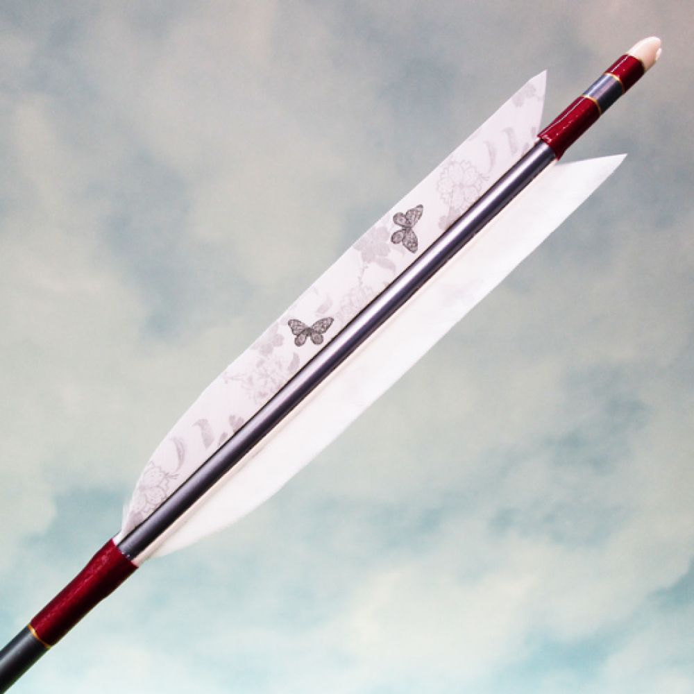 1913グレー6ツ矢・七面鳥「蝶モノトーン」糸-赤紫色｜有限会社 しらみ