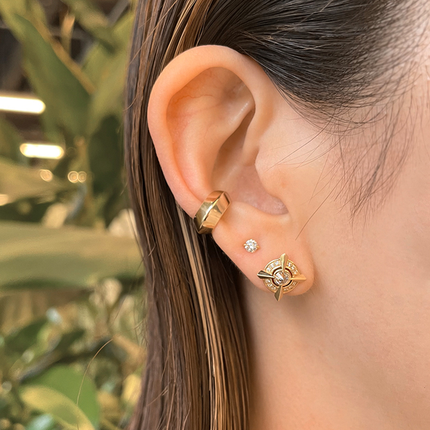 SJX W】LAB-GROWN DIAMOND (SYNTHETIC DIAMOND) SEMI NUDE PIERCED