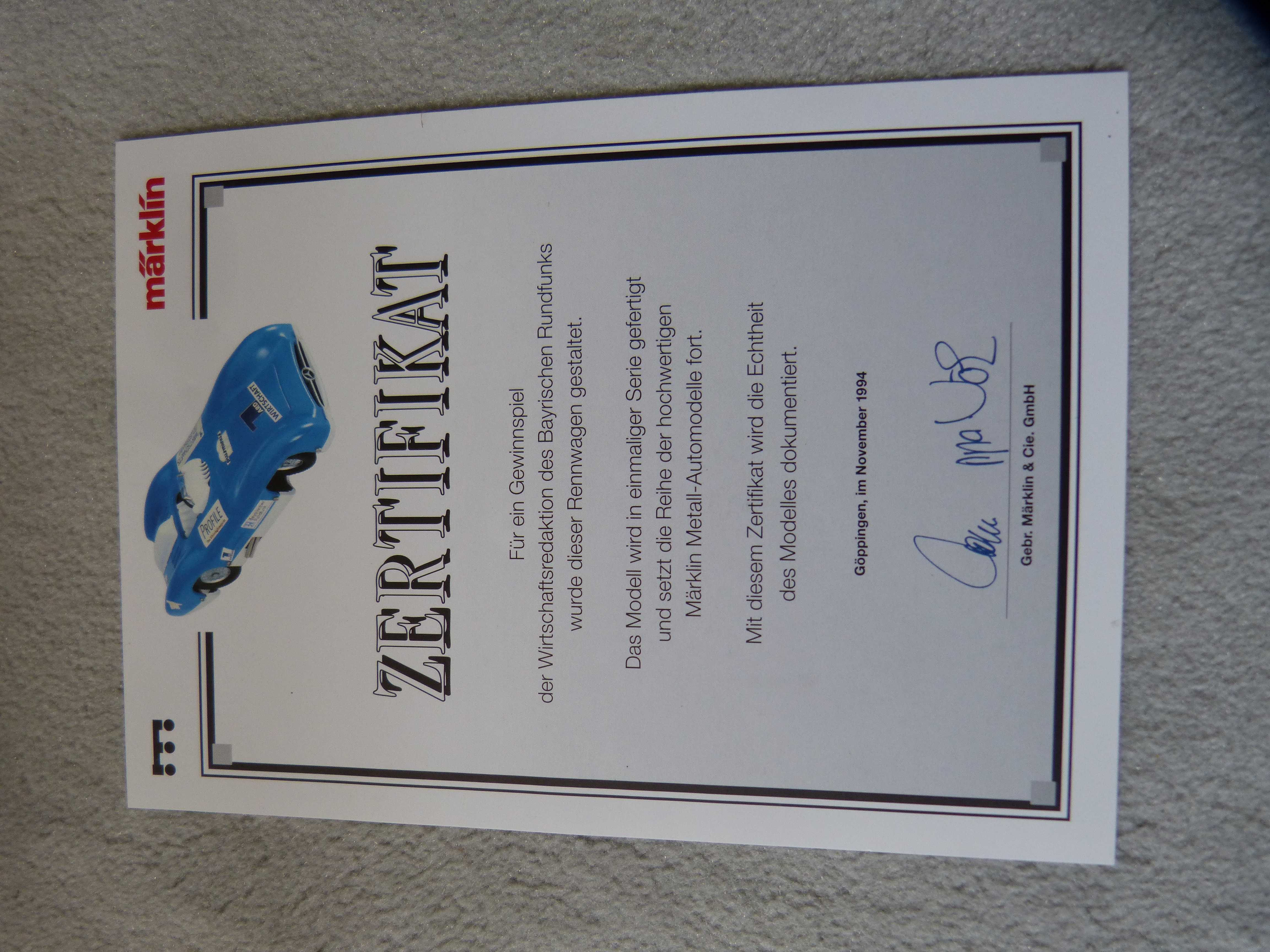 sjk-handel.de - Märklin Modell 1947 Mercedes Rennwagen Uhrwerkantrieb