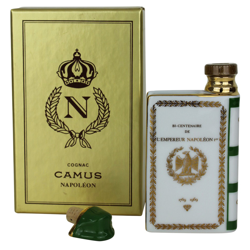 Camus Napoleon Bicentenary Cognac Miniature 1969 White Decanter