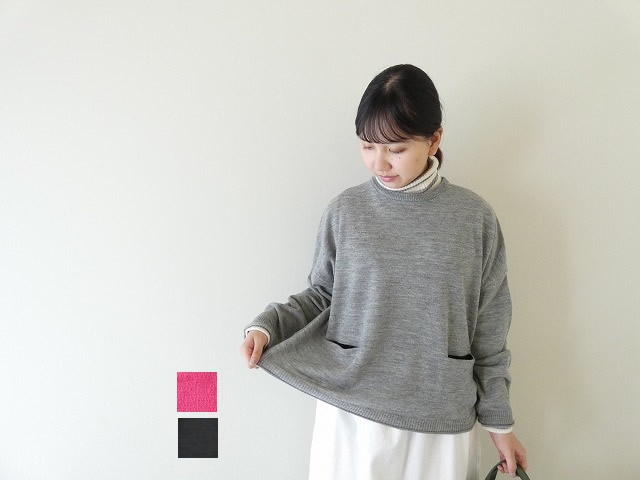 mao made(マオメイド) ちらり配色ポケット付ワイドプルオーバー(551105