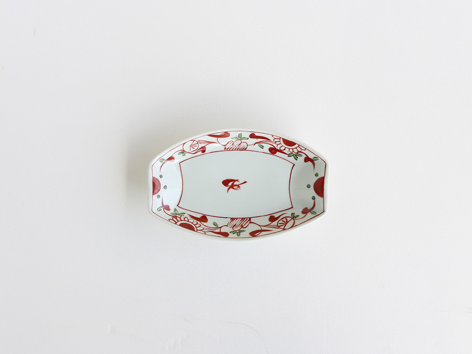 波佐見焼 赤絵万歴 変形長角皿 | 産直！有田焼 波佐見焼 のオンライン
