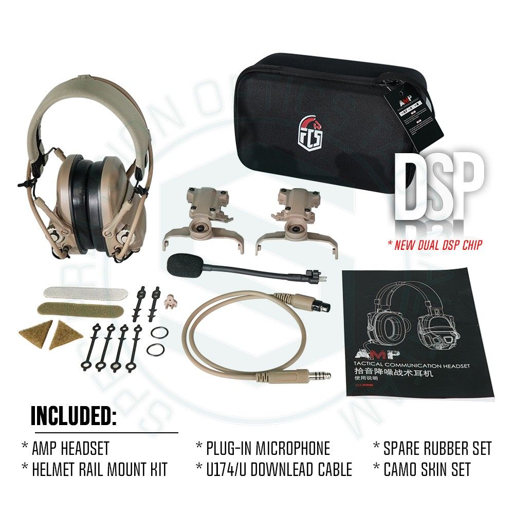 FCS AMP ヘッドセット戦術ヘッドフォンヘッド & ヘルメットマウント