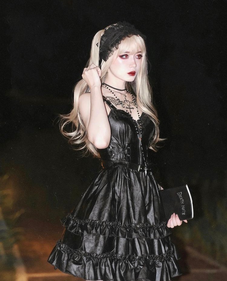 faux leather strap dress / ワンピース【DARK IN LOVE】 | Spider