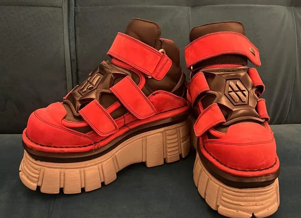 取り寄せ] M.285-S39 / レッドxホワイト / 厚底スニーカー / 本革【NEW