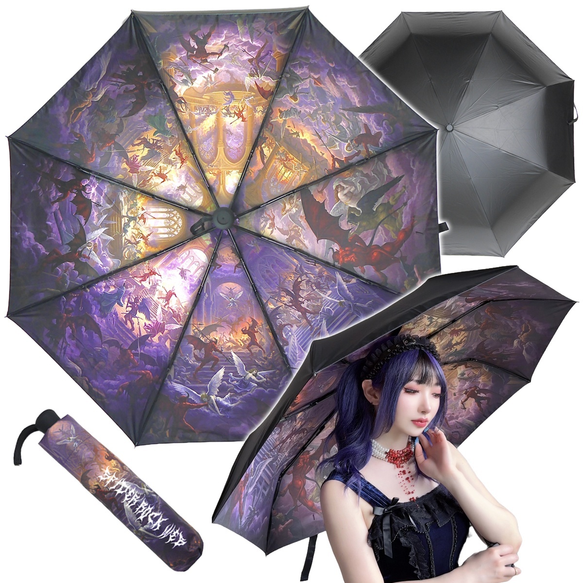 Paradise Lost Umbrella / 折りたたみ傘 / UVカット / ワンタッチ式