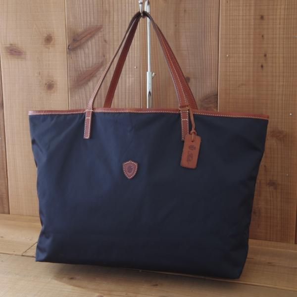 極上☆フェリージ/Felisi【定番☆トートバッグ/11-91】紺×茶/レザー