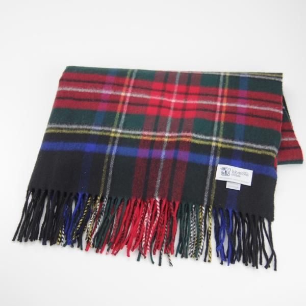 ジョンストンズ【カシミヤ100%/大判ストール/Black Stewart】 | 高級