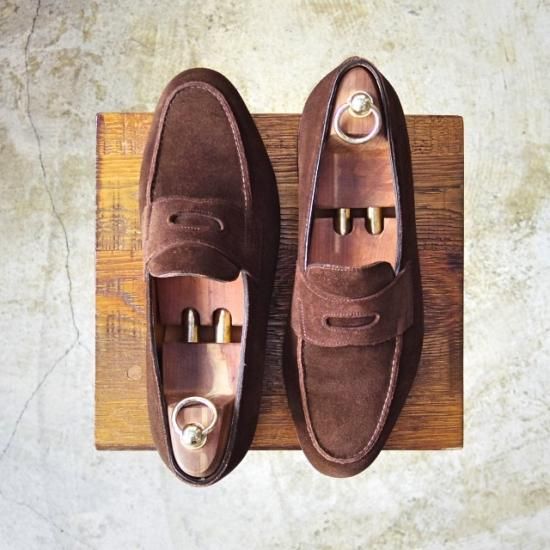 美品☆ジョンロブ 8E【☆ロペス/LOPEZ/4395ラスト/スエード/コイン