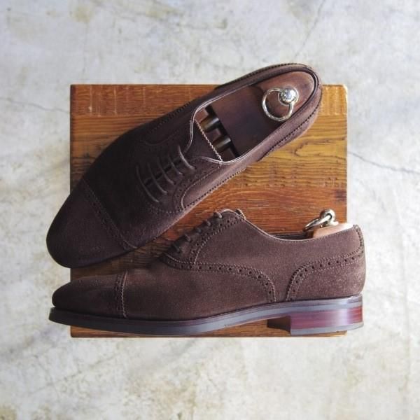 極美品☆CARMINA/カルミナ SIZE 7.5【☆スエード/セミブローグ】10051