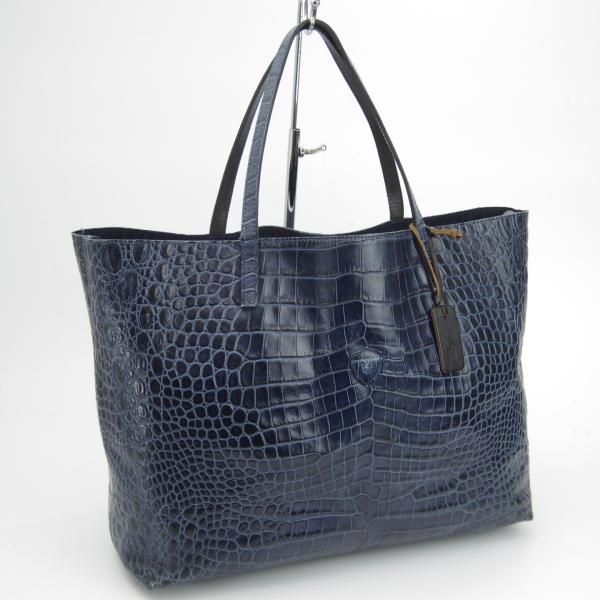 極上☆フェリージ/Felisi【定価7.5万円☆トートバッグ/11-91】紺