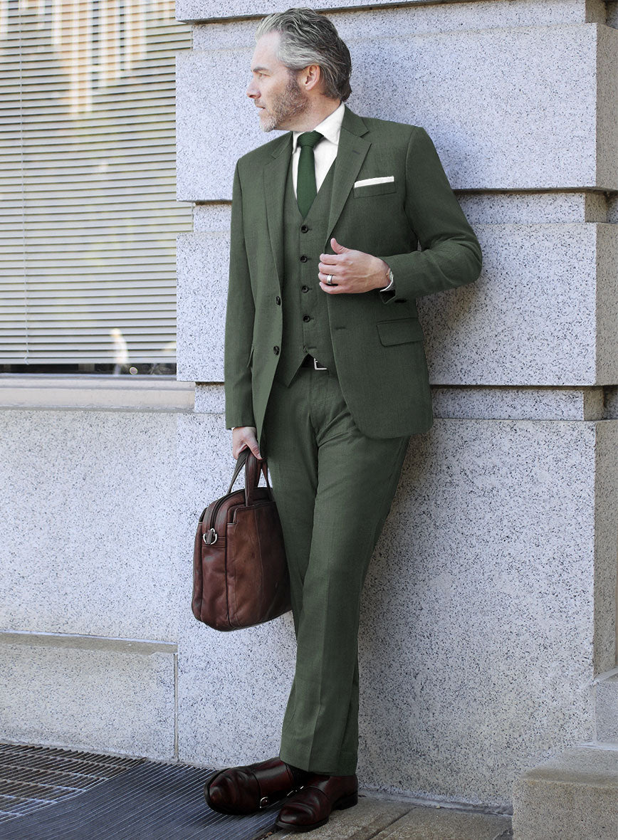 Lanificio Zegna Trofeo Dark Green Wool Suit – StudioSuits