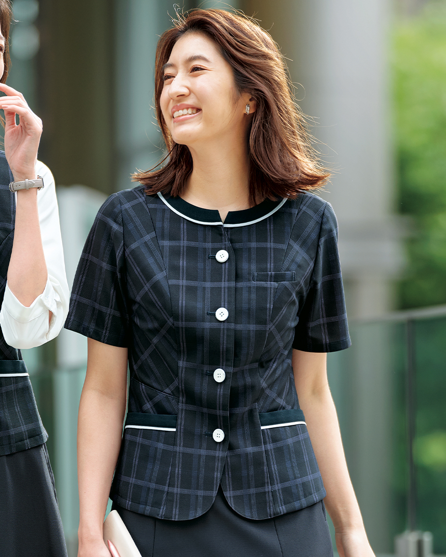 エコチェック・ニット】ベスト | ユニフォーム総合メーカーのサーヴォ