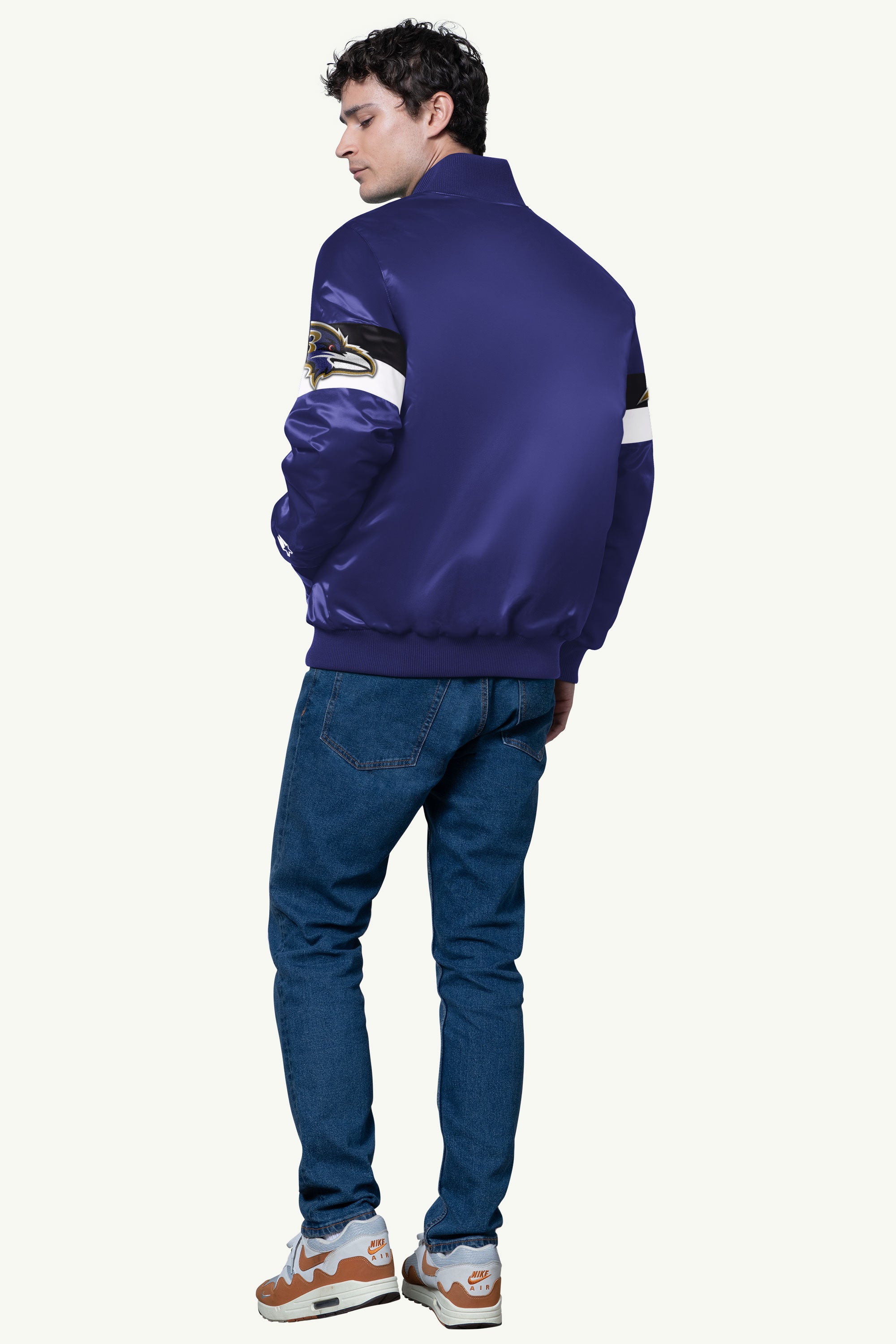 Mens Baltimore Ravens Triple Option Satin Varsity Jacket | NFL