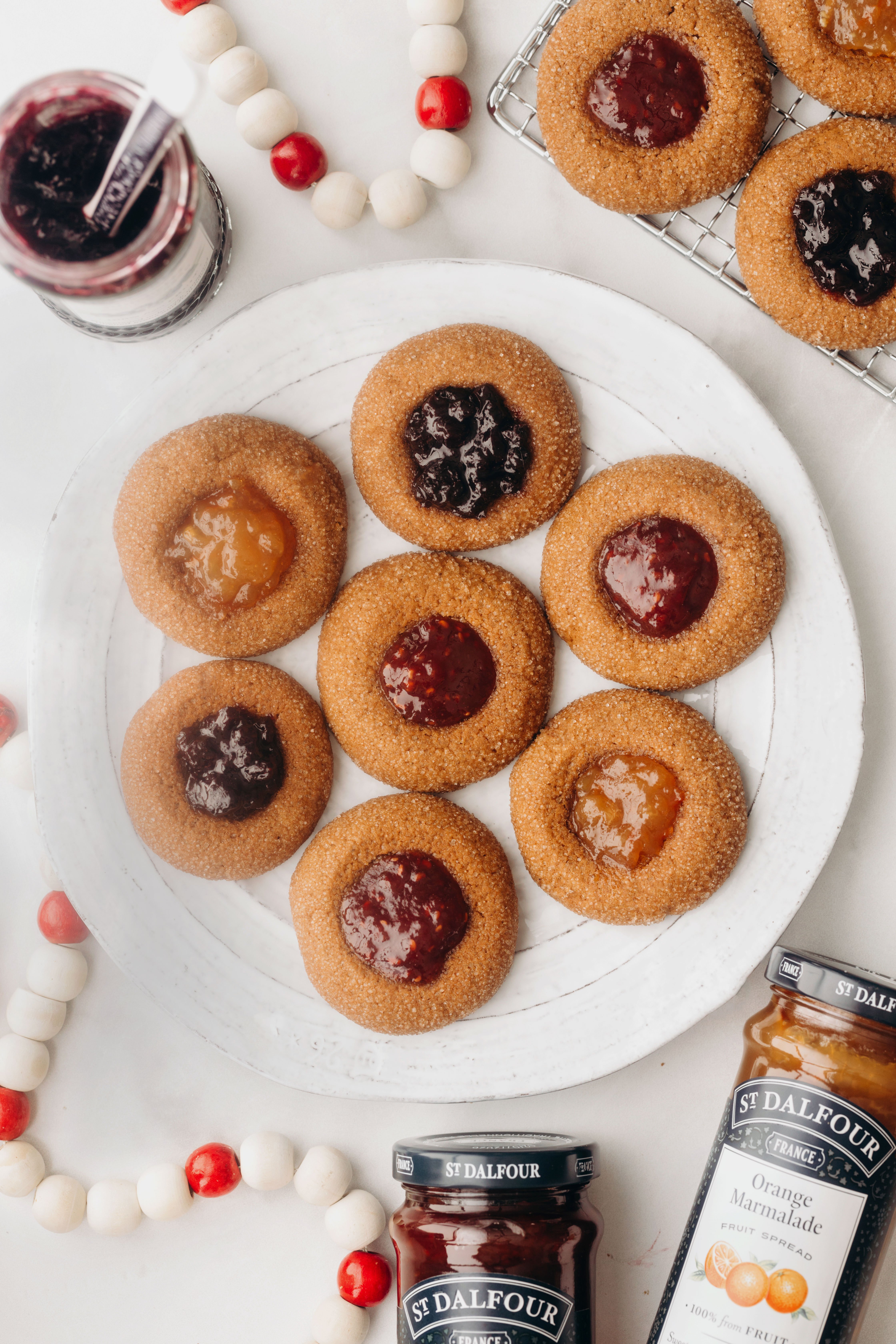St. Dalfour Gingerbread Thumbprint Cookies