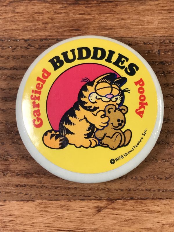 Garfield “Buddies” Pooky Tin Badge ガーフィールド ビンテージ 缶
