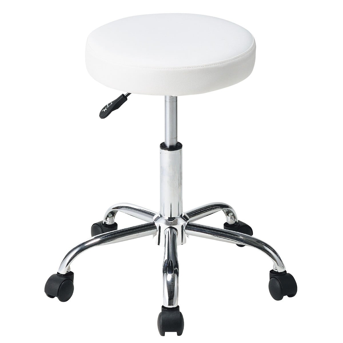 昇降式ラウンドバースツール 座厚手タイプ〔ストエキオリジナル〕 ホワイト