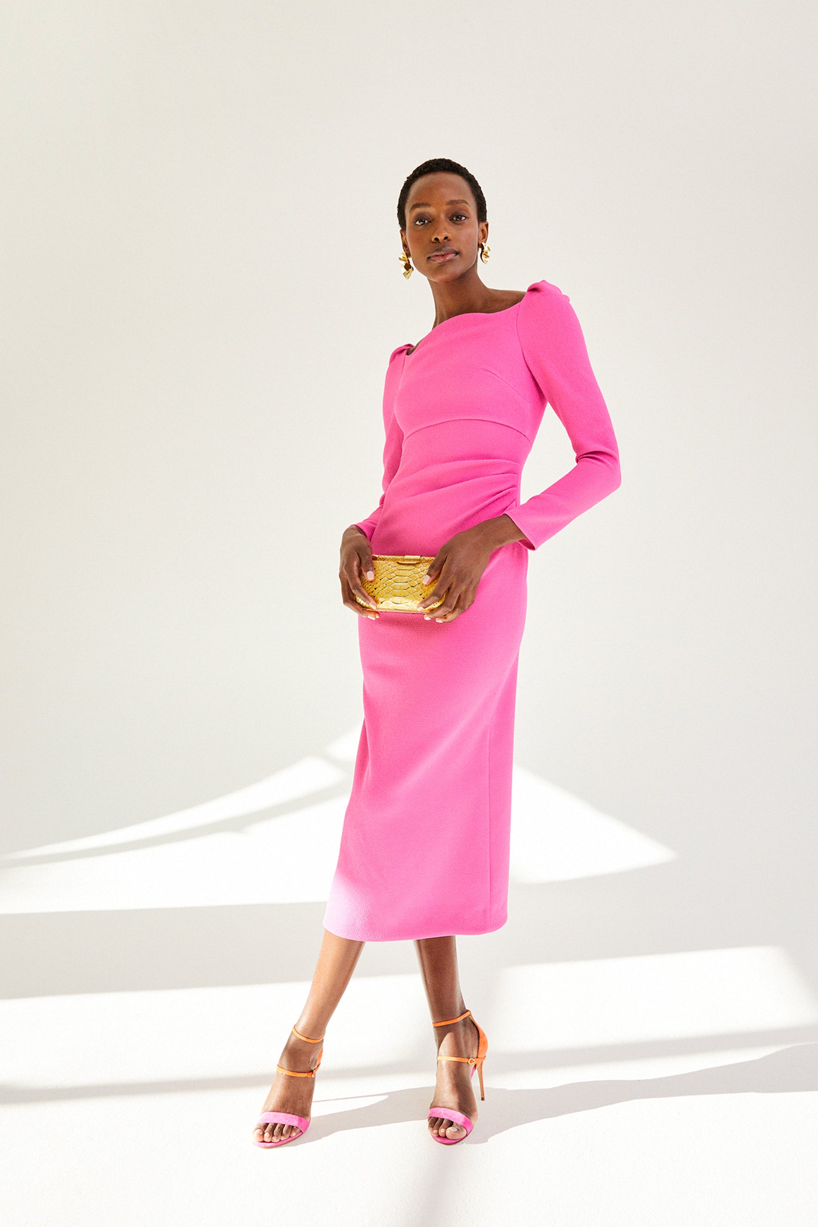 Halley Dress | Hot Pink Stretch Crepe | Suzannah London